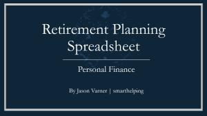 Retirement Planner Excel Model - Cash Flow Forecasting with Inflation Adjustment