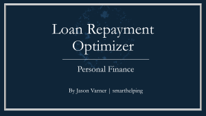 Loan Pay Back Optimizer - Excel Model