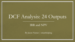 10-Year DCF Analysis with Robust Sensitivity Tables and IRR