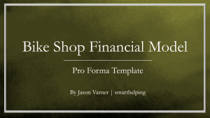 Bike Shop Startup Financial Model