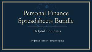 Personal Finance Template Bundle