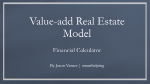 Real Estate Acquisition - Value Add - Exit Excel Calculator
