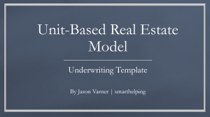 Buying Real Estate Units (up to 10) - Improvement Construction / Rent PSF Logic