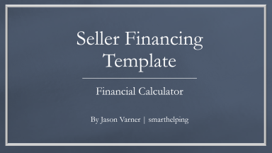 Investment Analysis: Seller Financing Amortization / Tax Basis Calculator