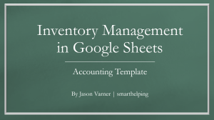 Google Sheets Inventory Management System
