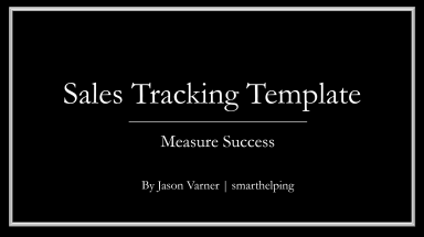 Sales Tracker Excel Model Template