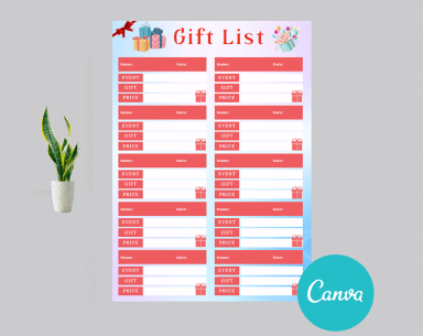 Gift List Planner