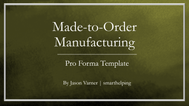 Made to Order Manufacturing - 10 Year Forecasting Model