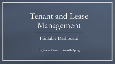 Tenant Management Template for Monthly Reporting