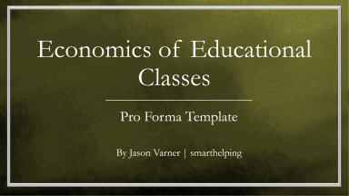 Startup Financial Model: Educational Classes