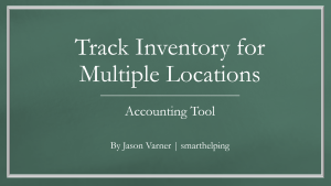 Inventory Tracking Excel Template - Multiple Locations