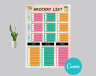 Colorful Grocery List Planner