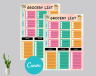 Colorful Grocery List Planner