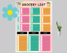Colorful Grocery List Planner