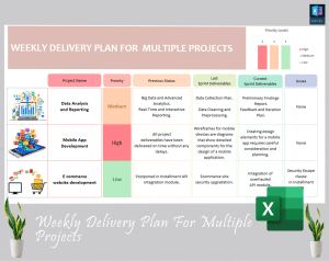 Weekly delivery plan