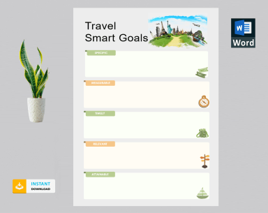 Travel smart goals template