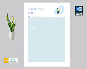 Smart goals for sales template
