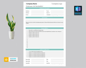 Employee Job Description Template