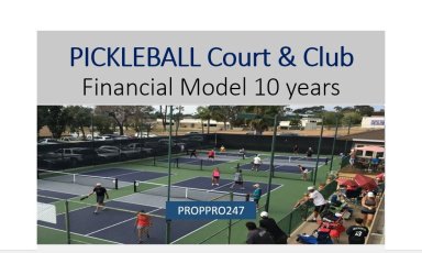 Coherent and Detailed Pickleball Court and Club Financial Model (10-year Three Statement Analysis)