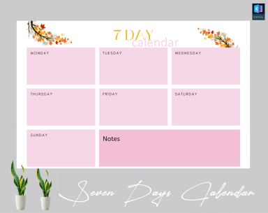 7 Days Weekly Planner Template