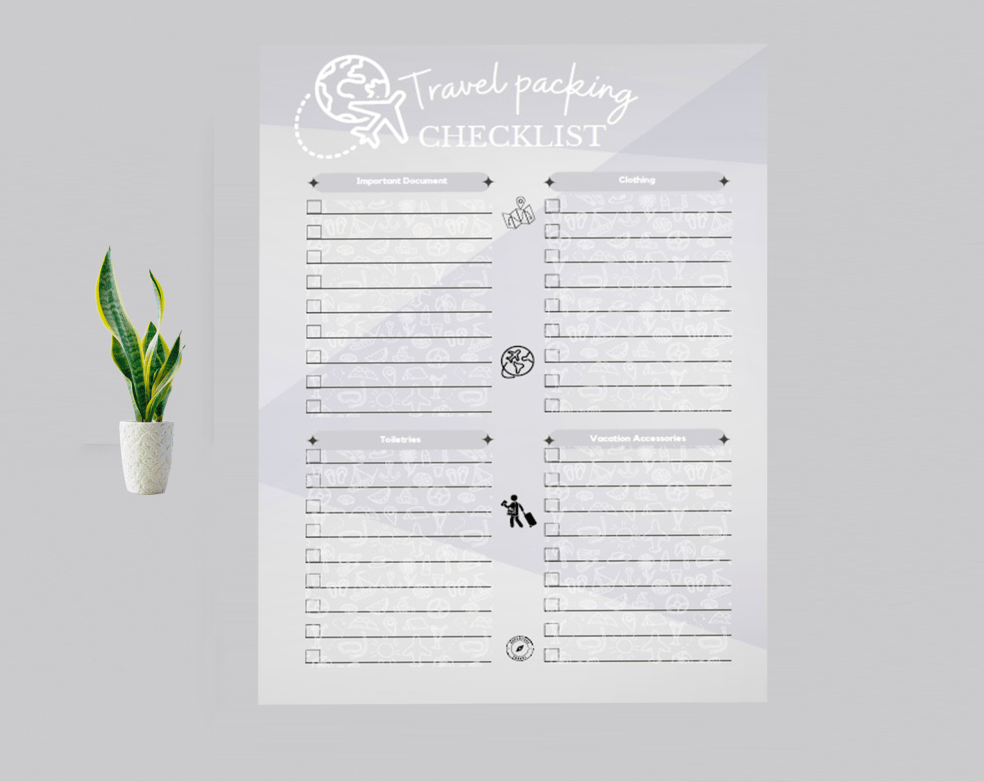 Travel Packing Checklist - Eloquens