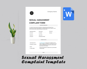 Sexual Harassment Complaint Template