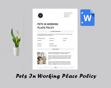 Pets In Working Place Policy Template