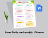 Farm Daily and weekly Planner