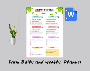 Farm Daily and weekly Planner