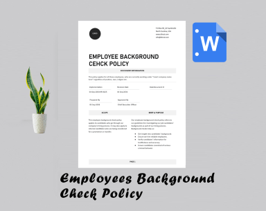 Employees Background Check Policy Template