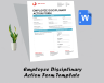 Employee Disciplinary Action Form Template