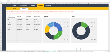 Crypto Currency Portfolio  Excel Dashboard
