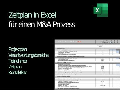 Schedule | Zeitleiste | Projektplan für einen Finanzierungsprozess | M&A-Dokument | Excel-Vorlage | in DE