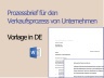 Process Letter | Prozessbrief für den Verkaufsprozess von Unternehmen - Prozessbrief Vorlage - in Deutsch | M&A Dokument