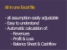 Financial planning - 5-year planning including cost and sales planning, profit and loss account, balance sheet and cash