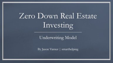 Real Estate Investing Strategy Template: Zero Down Seller Financing