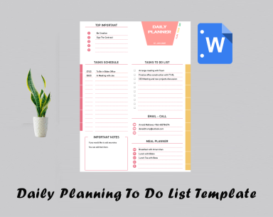 Daily Planning To Do List Template