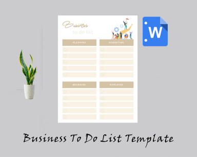 Business To Do List Template