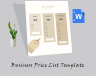Business Price List Template