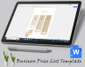 Business Price List Template