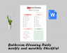 Bathroom Cleaning Daily weekly and monthly Checklist