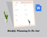 Weekly Planning To Do List Template