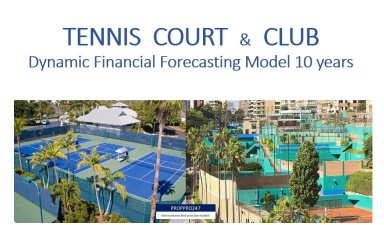 Tennis Court and Club Development Model - 10 year Financial Forecasting Model