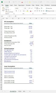 IPO Financial Model Template