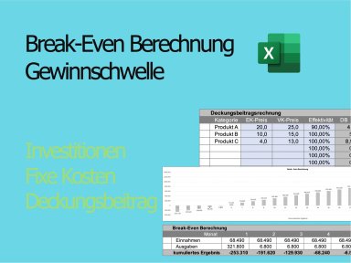 Break Even Calculation | Break-Even Berechnung | Berechnungsmodell für die Gewinnschwelle | Excel Vorlage
