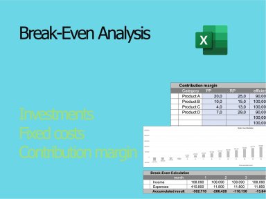 Break-Even Analysis | Break-Even point calculation model | Excel Template