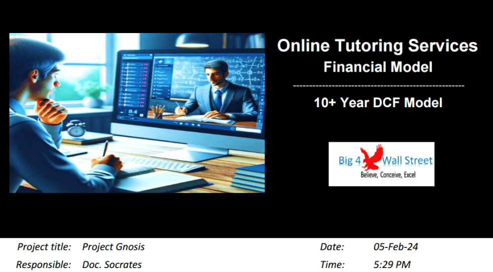 Online Tutoring Services Financial Model (10+ Yrs DCF and Valuation ...