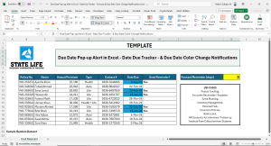 Due Date Pop-up Alert & Tracker with Color Change Notifications in Microsoft Excel