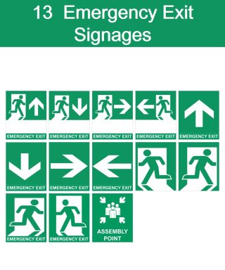 13 Emergency Exit Signages