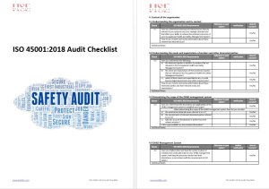 ISO 45001 Audit Checklist